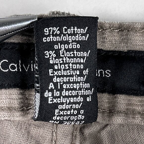 Calvin Klein Jeans Gray Corduroy Cotton Elastane Size 34 - Picture 8 of 12